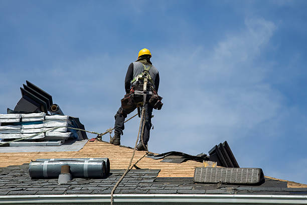 Professional Gutter Installation technician working in Lake Mills, WI